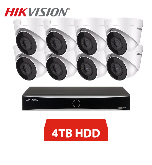 HIKVISION IP 8 KAMEROVÝ SET 4MPX DOME 4TB