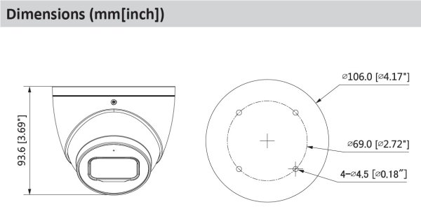 Dahua IPC-HDW5541TM-ASE-0280B-S3-BLACK 5 Mpx IP dome kamera
