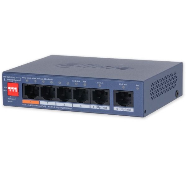 Dahua UFS5006-4ET2GT-60 6-portový PoE switch