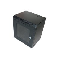 Racková skriňa 10" 6U (315x300mm - závesná - šierna - presklené dvere)