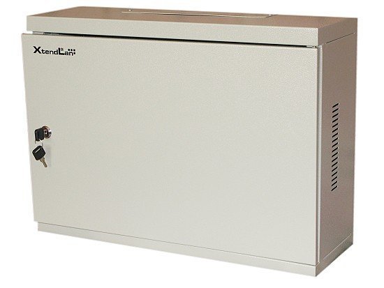 Racková skriňa 19" 3U (540x400mm - závesná - šedá - oceľové dvere)