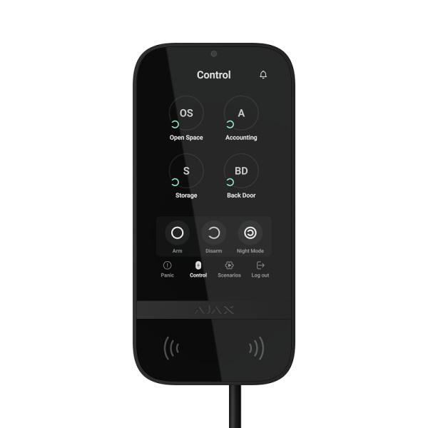 AJAX Superior KeyPad TouchScreen Fibra Black Drôtová klávesnica