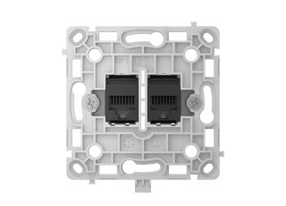 AJAX OutletCore (LAN) Black Nástenná zásuvka 2 x RJ45, čierna
