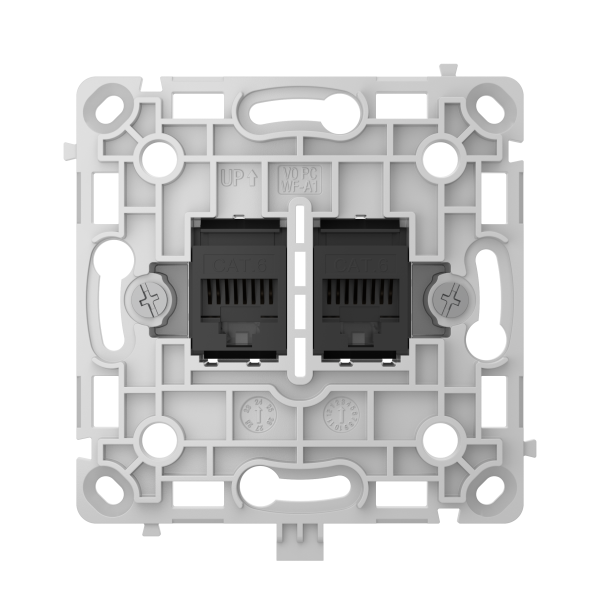 AJAX OutletCore (LAN) Black Nástenná zásuvka 2 x RJ45, čierna