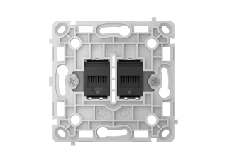AJAX OutletCore (LAN) vertical Black Nástenná zásuvka 2 x RJ45, čierna