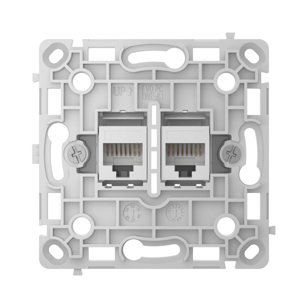 AJAX OutletCore (LAN) vertical White Nástenná zásuvka 2 x RJ45, biela