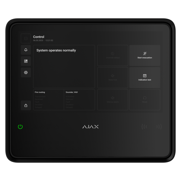 AJAX Fire Hub Black Bezpečnostný ovládací panel požiarneho systému