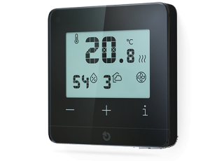 Zbernicový izbový termostat s meraním CO2 - antracitový - JB-112TP-AN