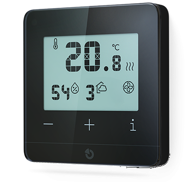 Zbernicový izbový termostat s meraním CO2 - antracitový - JB-112TP-AN