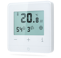 Zbernicový izbový termostat s meraním CO2 - biely - JB-112TP