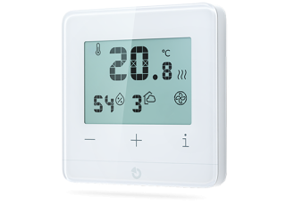 Zbernicový izbový termostat s meraním CO2 - biely - JB-112TP